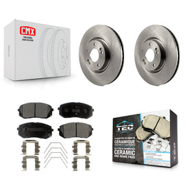 Front Disc Brake Rotors And Ceramic Pads Kit For Hyundai Sonata Kia Optima