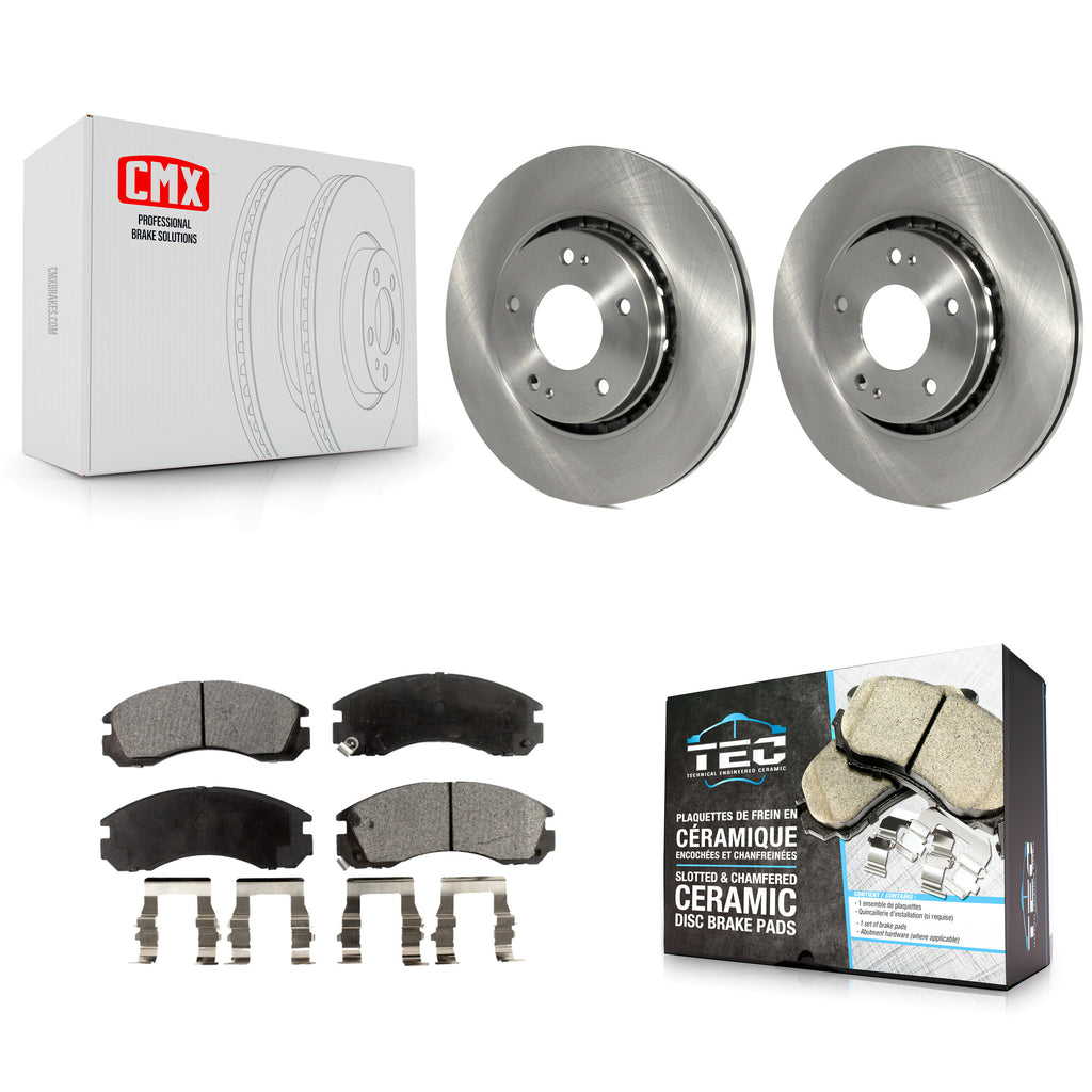 Front Disc Brake Rotors And Ceramic Pads Kit For Mitsubishi Lancer