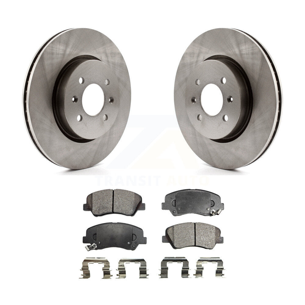 Front Disc Brake Rotors And Ceramic Pads Kit For Kia Rio