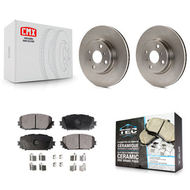 Front Disc Brake Rotors And Ceramic Pads Kit For Toyota Yaris