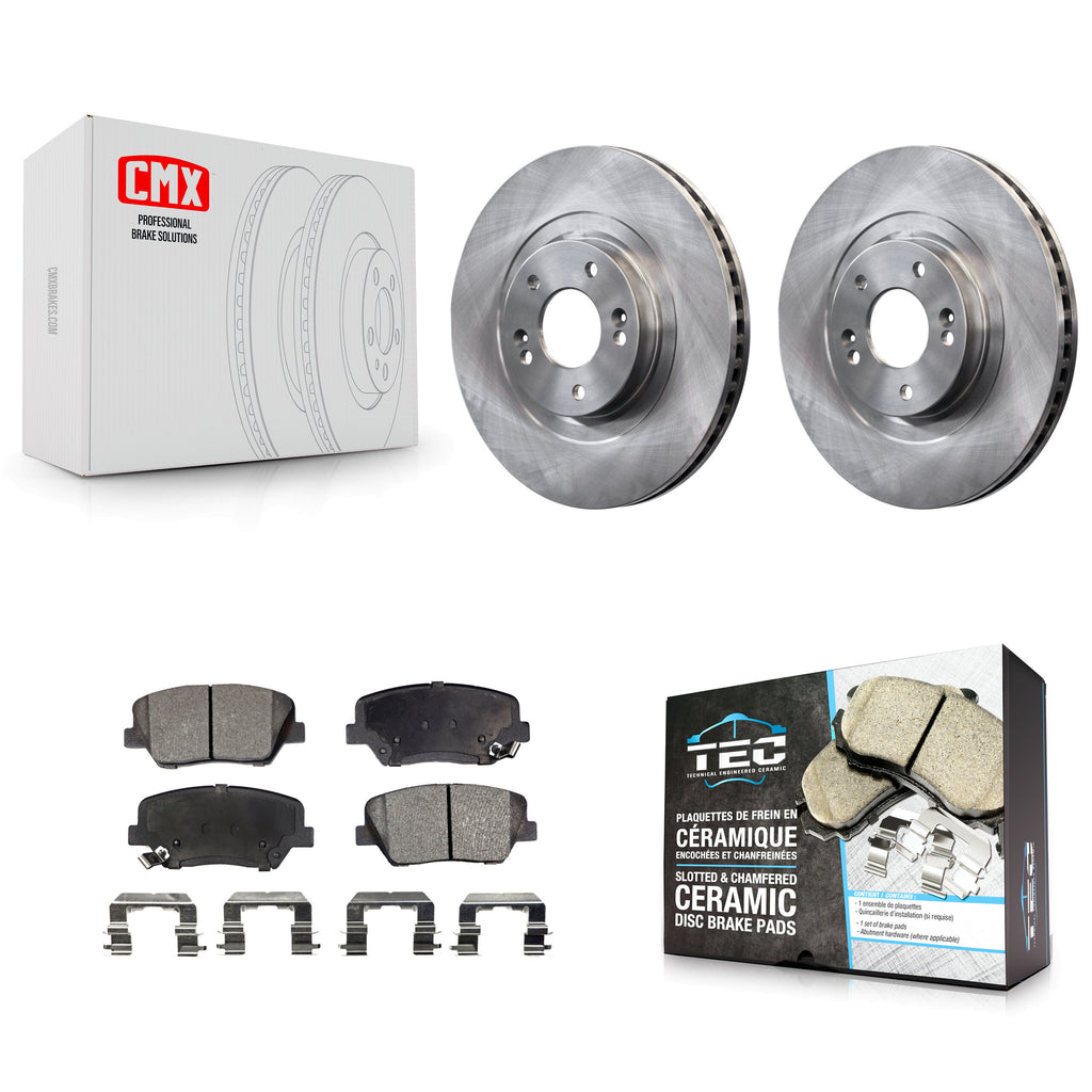Front Disc Brake Rotors & Ceramic Pad Kit For Hyundai Santa Fe Sport Kia Sorento