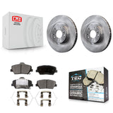 Front Disc Brake Rotors & Ceramic Pad Kit For Kia Sorento Hyundai Santa Fe Sport