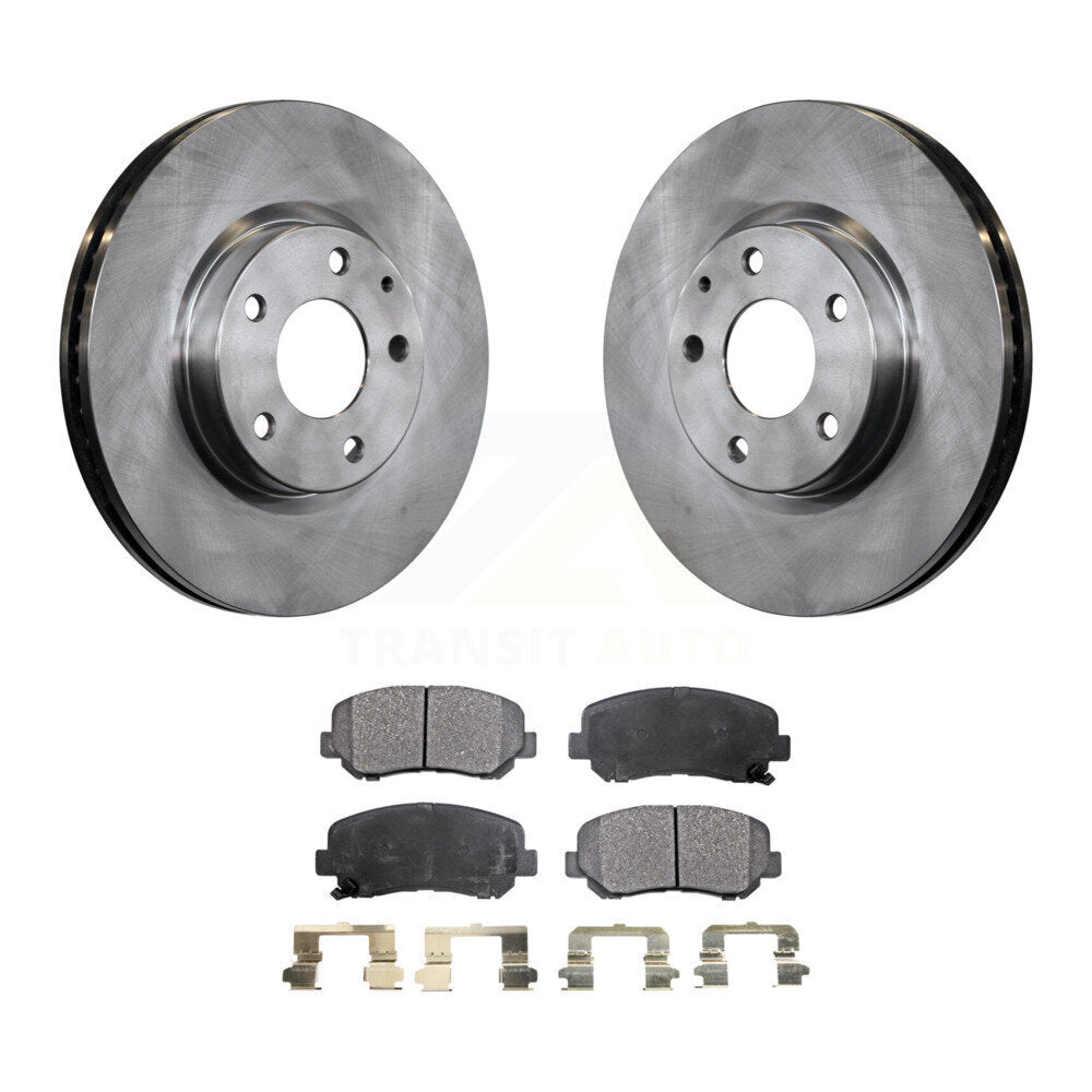 Front Disc Brake Rotors And Ceramic Pads Kit For 2013-2015 Mazda CX-5