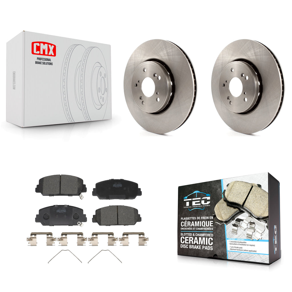 Front Disc Brake Rotors And Ceramic Pads Kit For Acura RDX ILX