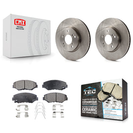 Front Brake Rotor Ceramic Pad Kit For 15 Honda Civic EX with Manual transmission