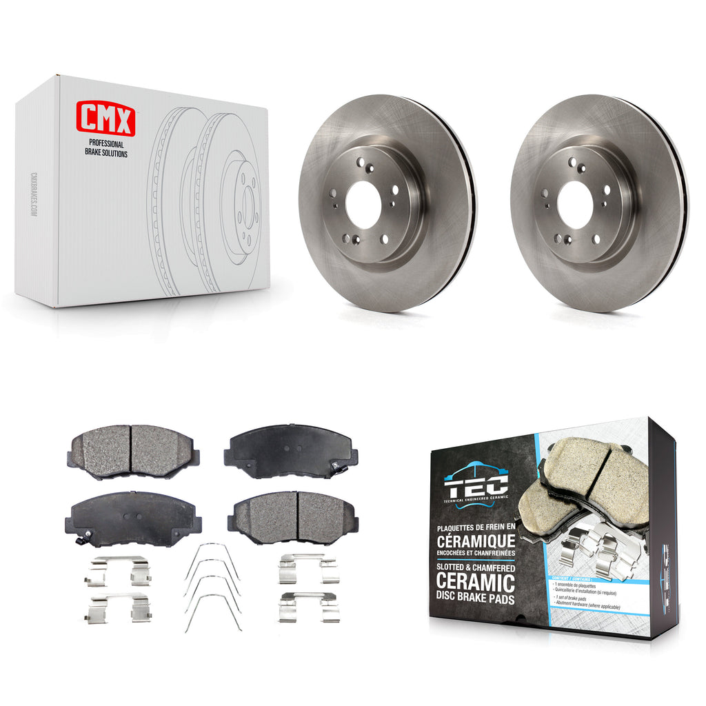 [Front] 2012-2016 Honda CR-V FWD Premium OE Brake Rotors & Ceramic Pads Kit For Max Braking