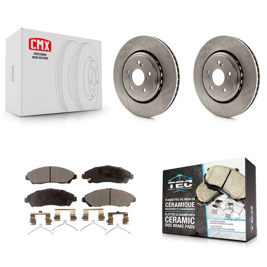 [Front] 2014-2016 Acura MDX Premium OE Brake Rotors & Ceramic Pads Kit For Max Braking