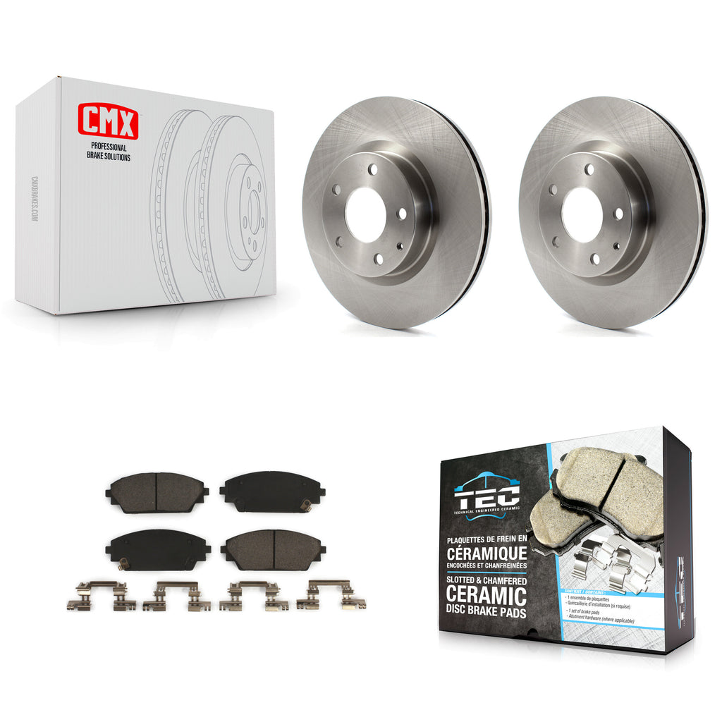 Front Disc Brake Rotors And Ceramic Pads Kit For Mazda 3 CX-3 Sport