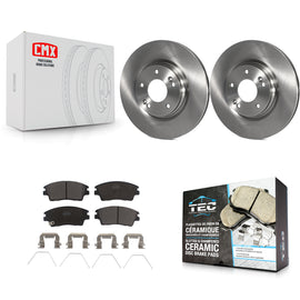 Front Disc Brake Rotor & Ceramic Pad Kit For Hyundai Elantra Tucson Kia Sportage