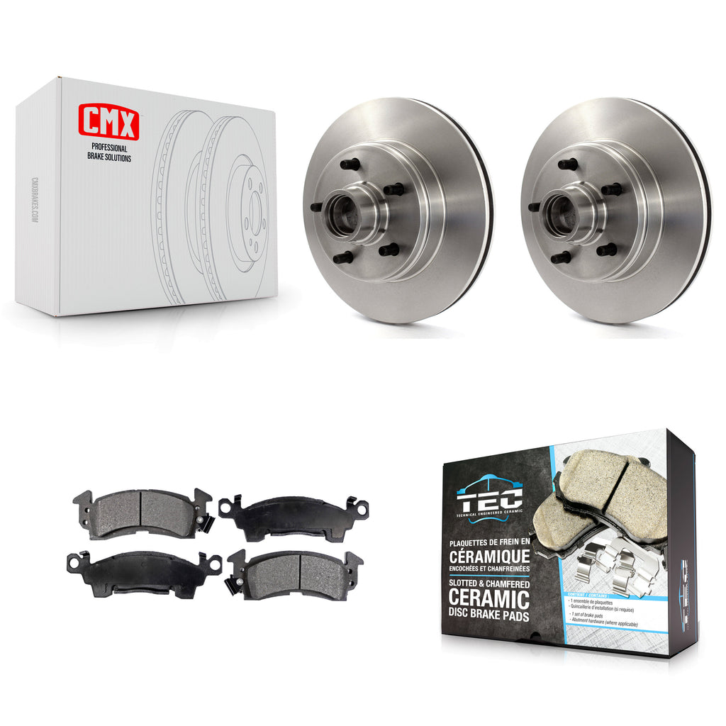 Front Disc Brake Rotors Hub And Ceramic Pads Kit For Chevrolet Astro GMC Safari