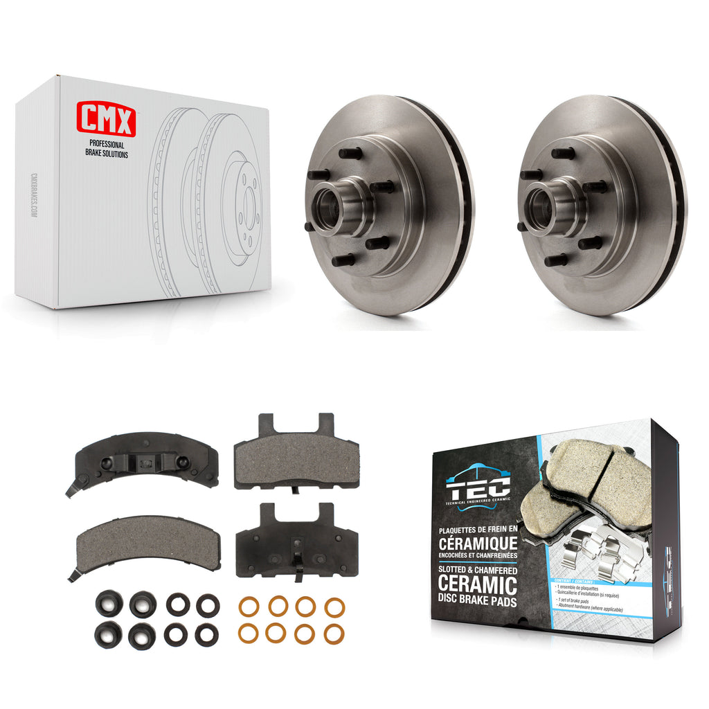 Front Brake Rotors & Ceramic Pad Kit For Chevrolet C2500 Express 2500 GMC Savana