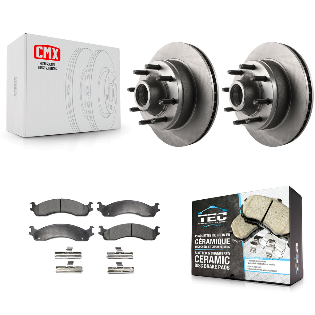 Front Brake Rotor & Ceramic Pad Kit For Ford E-350 Super Duty E-250 Econoline HD