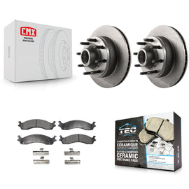 Front Brake Rotor & Ceramic Pad Kit For Ford E-350 Super Duty E-250 Econoline HD