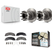 Load image into Gallery viewer, Front Disc Brake Rotors Hub Assembly &amp; Ceramic Pad Kit For Ford F-350 Super Duty