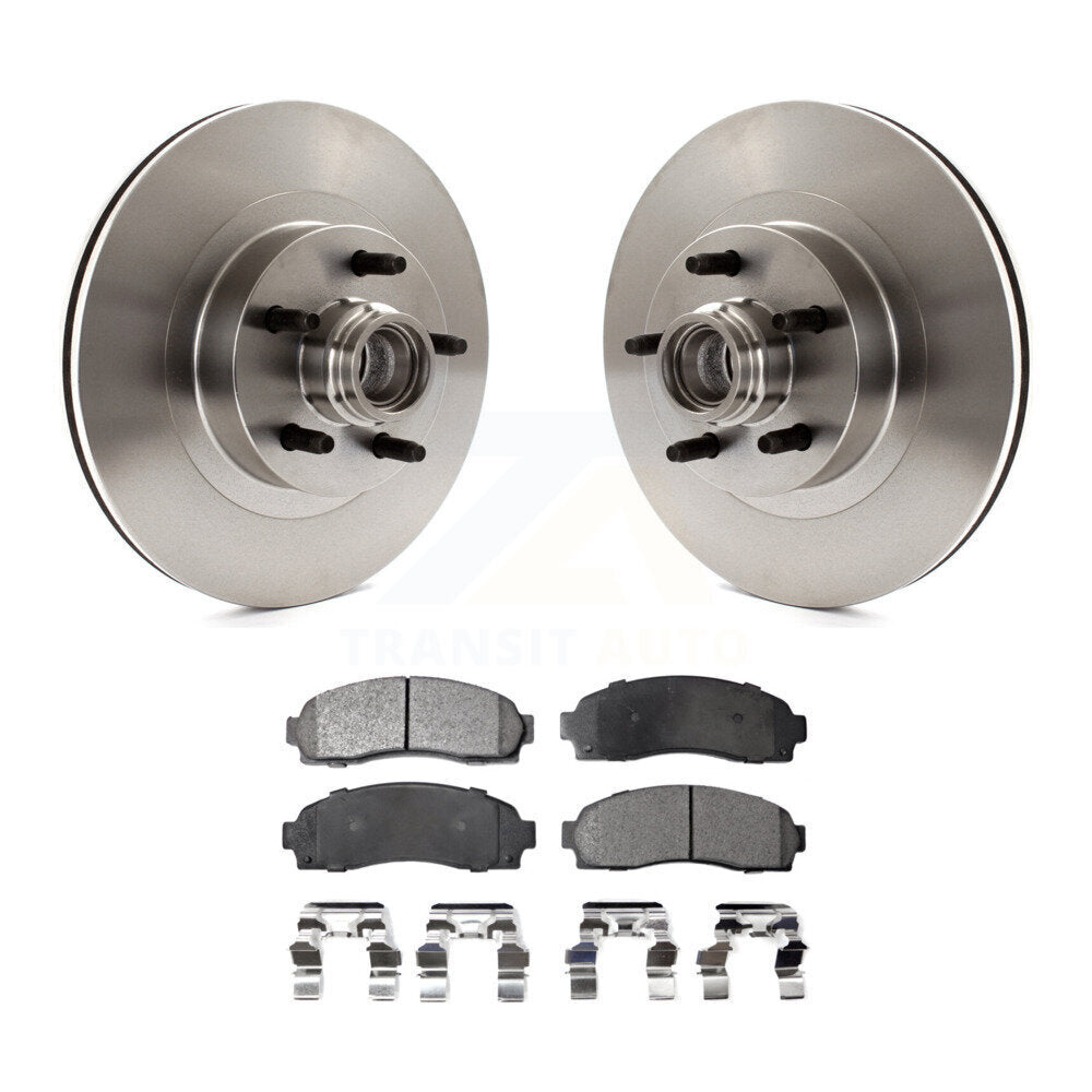 Front Disc Brake Rotors Hub And Ceramic Pad Kit For Ford Explorer Sport Trac RWD