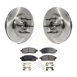 Front Disc Brake Rotors Hub & Ceramic Pad Kit For Ford F-150 Lincoln Mark LT RWD