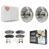 Front Disc Brake Rotors Hub & Ceramic Pad Kit For Ford F-150 Lincoln Mark LT RWD
