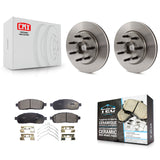 Front Disc Brake Rotors Hub & Ceramic Pad Kit For Ford F-150 Lincoln Mark LT RWD