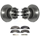 Front Disc Brake Rotor Ceramic Pad Kit For Ford E-350 Super Duty E-450 Econoline