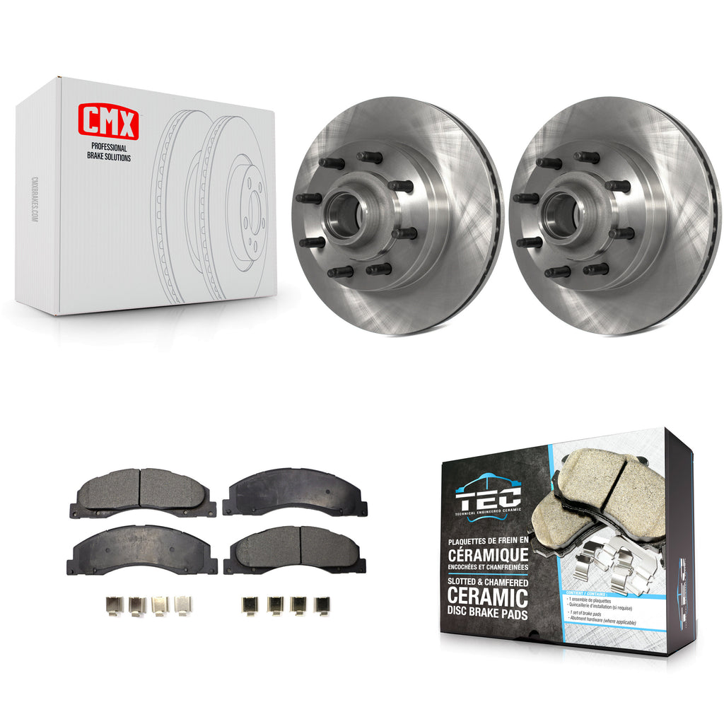 Front Brake Rotors & Ceramic Pad Kit For Ford E-350 Super Duty E-250 E-150 E-450