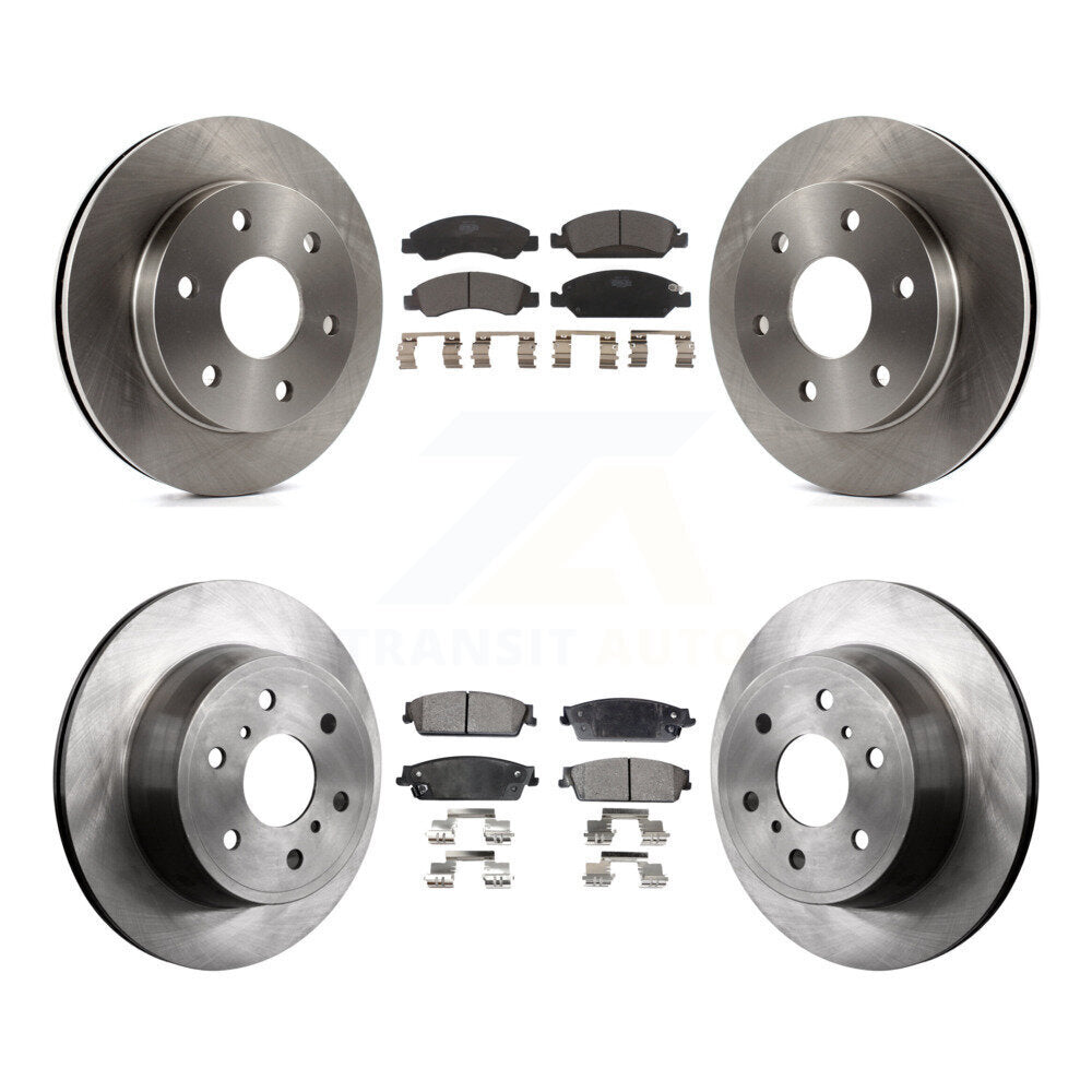 Front Rear Brake Rotor Ceramic Pad Kit For 2007 GMC Sierra 1500 Disc rear brakes