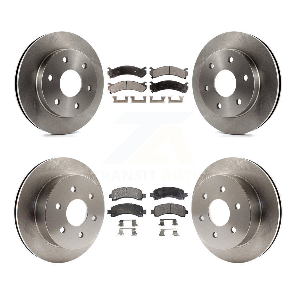 Front Rear Brake Rotor Ceramic Pad Kit For 2006 GMC Savana 2500 With 7300 Lb GVW