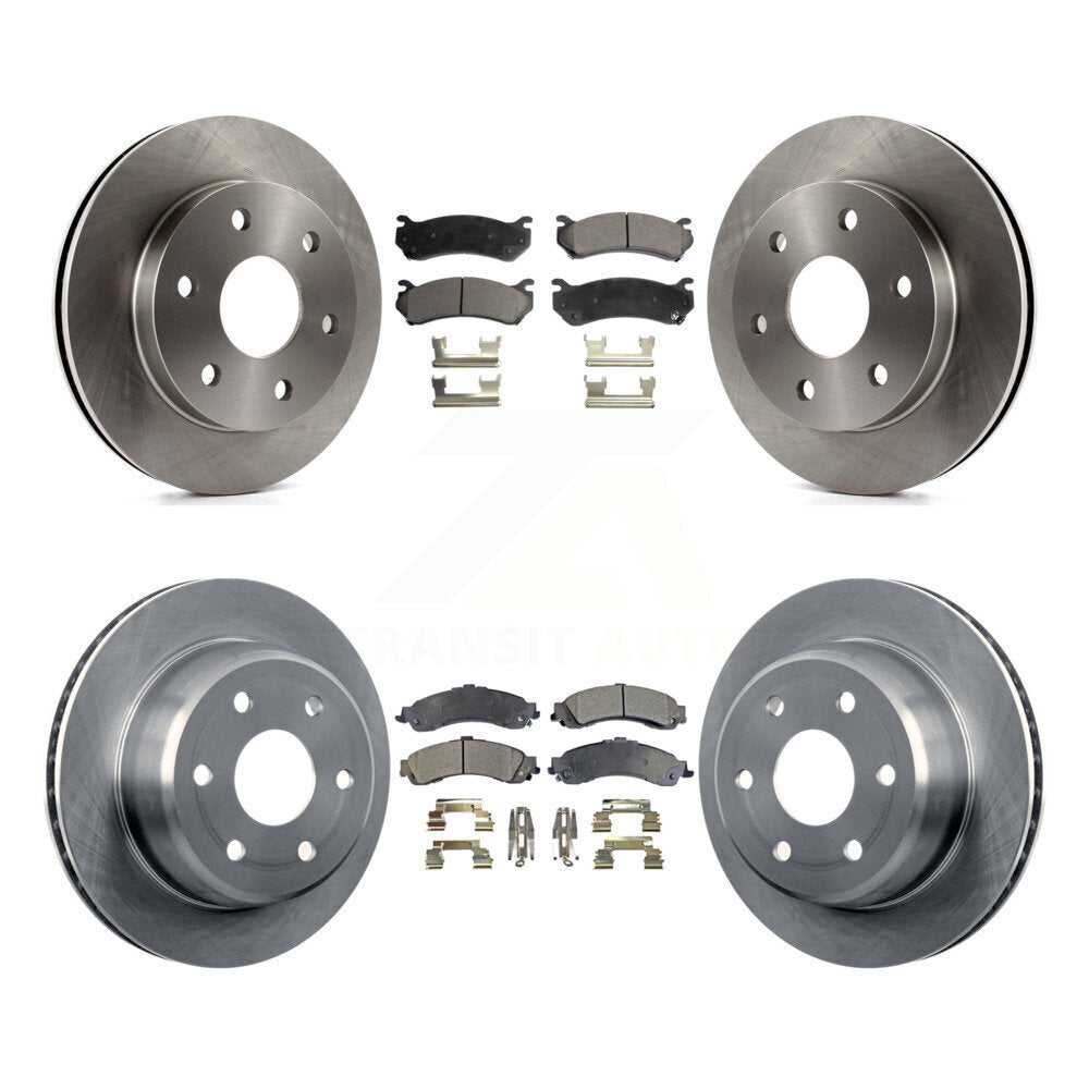 Front Rear Brake Rotor Ceramic Pad Kit For Chevrolet Silverado 1500 GMC Tahoe XL