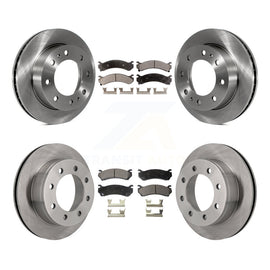 Front Rear Brake Rotors Ceramic Pad Kit For Chevrolet Silverado 2500 HD GMC 3500