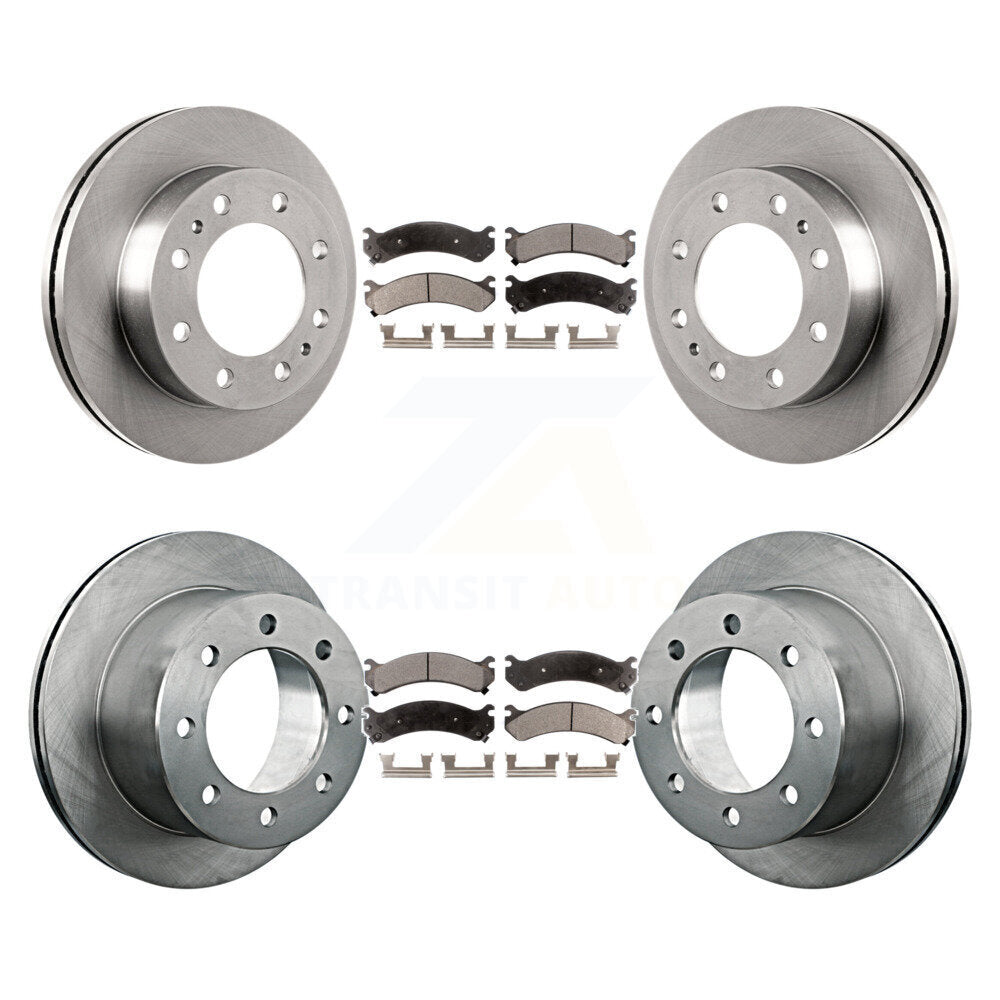 Front Rear Disc Brake Rotors Ceramic Pad Kit For Chevrolet Silverado 3500 HD GMC