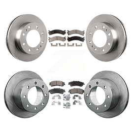 Front Rear Brake Rotor & Ceramic Pad Kit For Chevrolet Silverado 3500 GMC Sierra