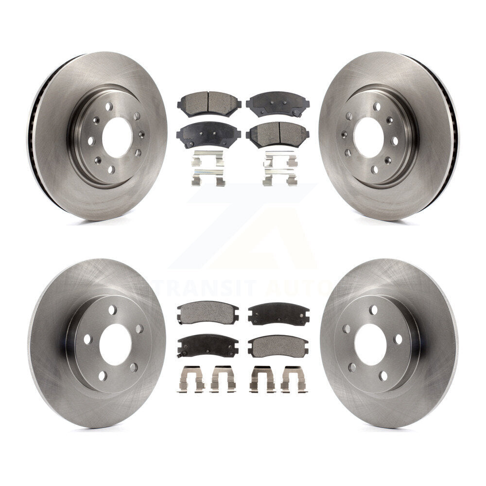 Front Rear Brake Rotor And Ceramic Pad Kit For Cadillac Seville With Solid