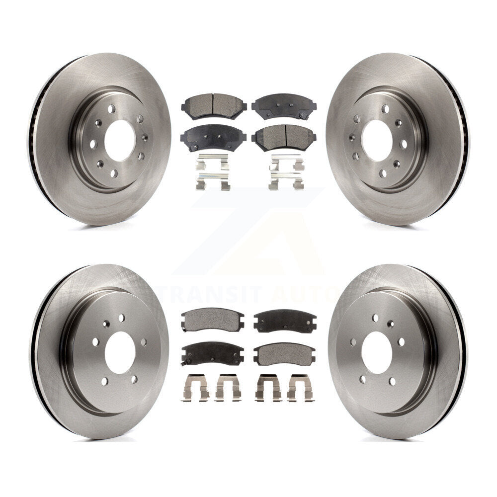 Front Rear Brake Rotors & Ceramic Pad Kit For Cadillac Seville With Vented Rotor