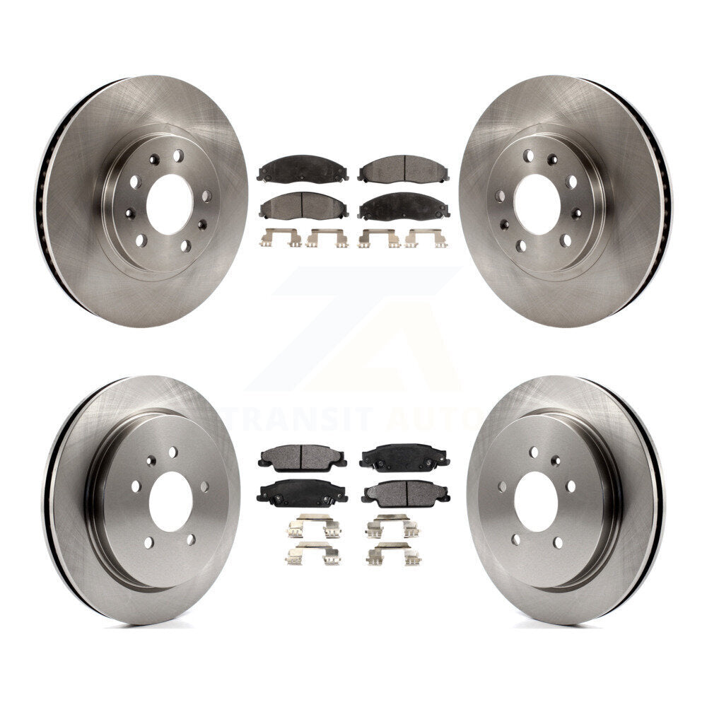 Front Rear Brake Rotor Ceramic Pad Kit For Cadillac CTS With Standard Suspension