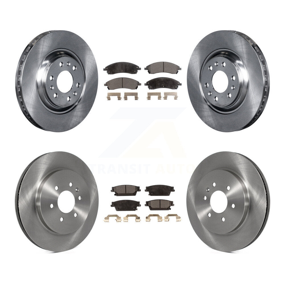 Front Rear Disc Brake Rotors And Ceramic Pads Kit For Cadillac SRX