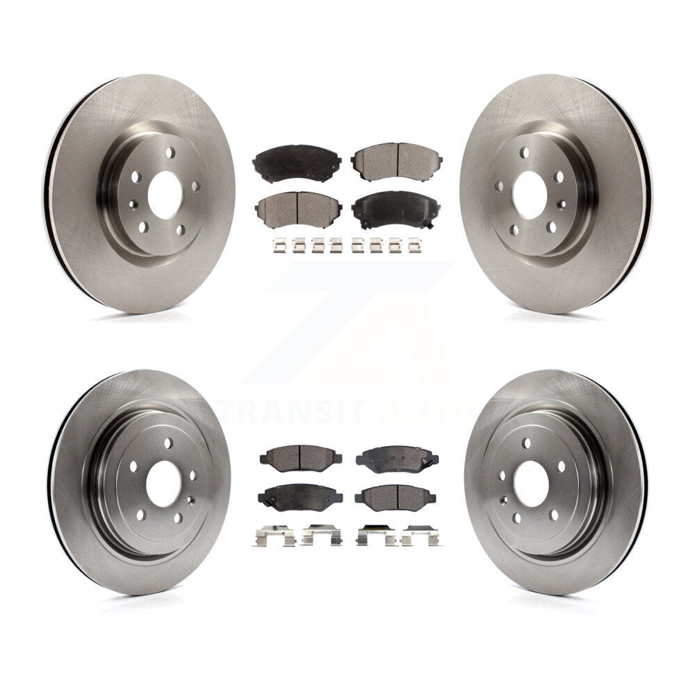 Front Rear Brake Rotor & Ceramic Pad Kit For Cadillac CTS With Heavy Duty Brakes