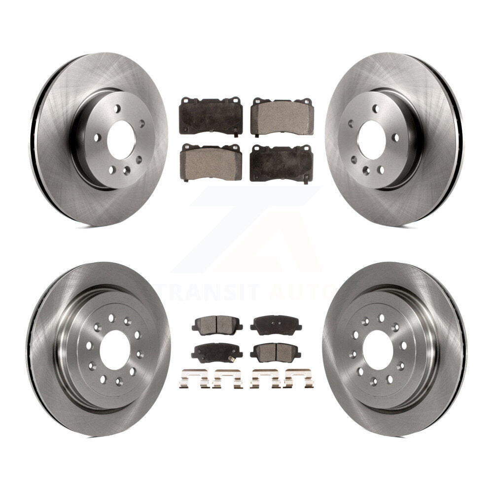 Front Rear Disc Brake Rotors And Ceramic Pads Kit For Cadillac ATS
