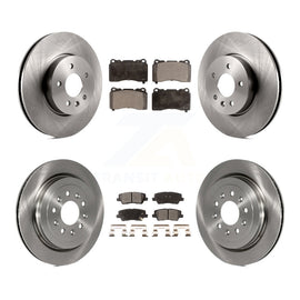 Front Rear Disc Brake Rotors And Ceramic Pads Kit For Cadillac ATS