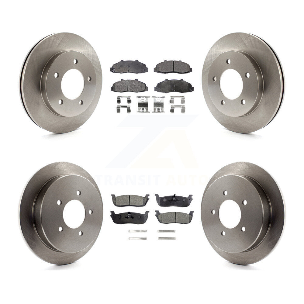 Front Rear Disc Brake Rotors And Ceramic Pads Kit For Ford F-150 4WD