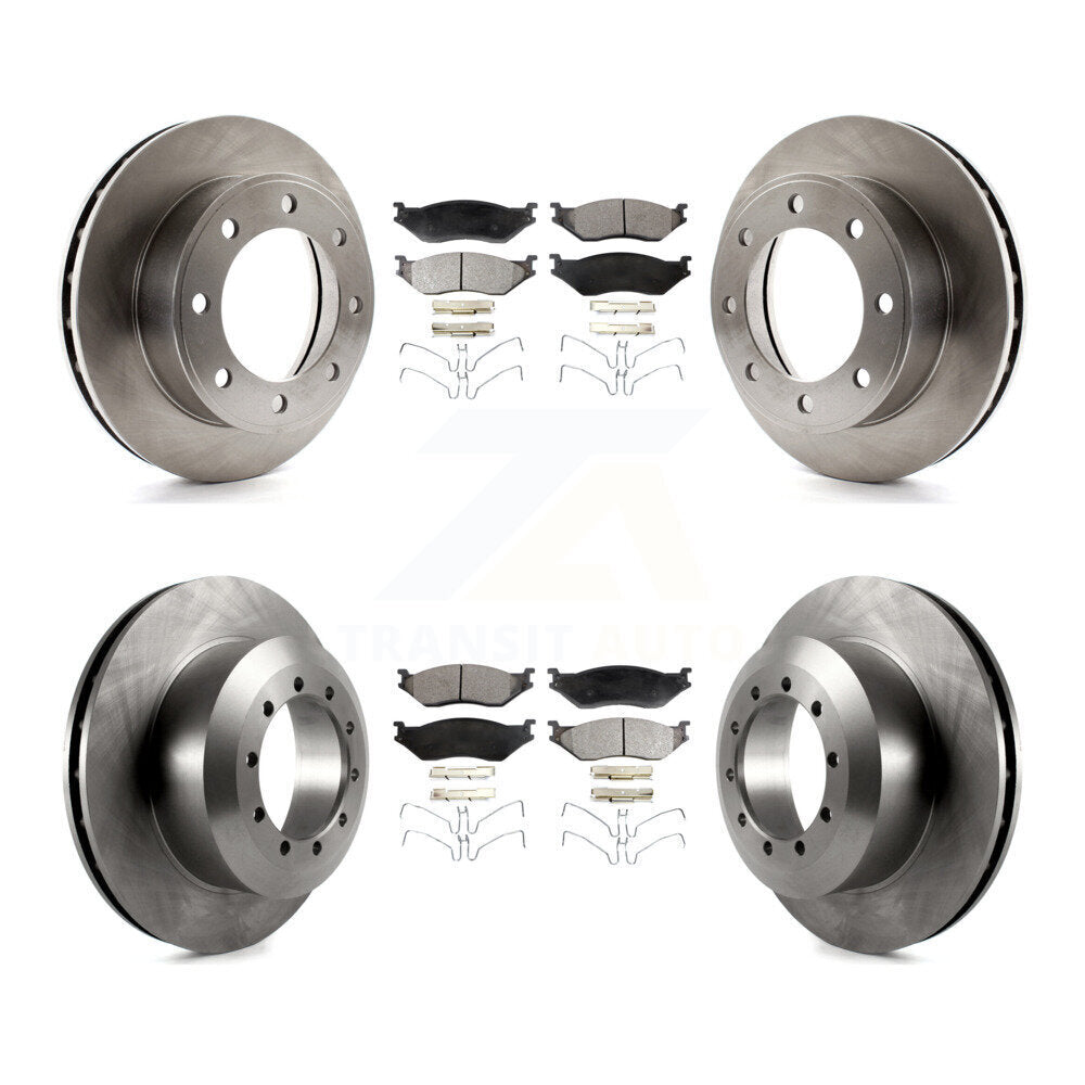 [Front+Rear] 1999 Ford F-450 Super Duty F-550 Premium OE Brake Rotors & Ceramic Pads Kit For Max Braking
