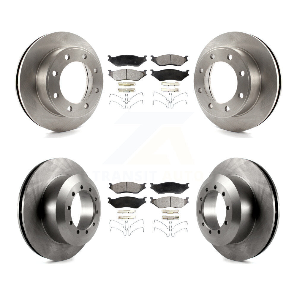Front Rear Disc Brake Rotors And Ceramic Pad Kit For Ford F-450 Super Duty F-550