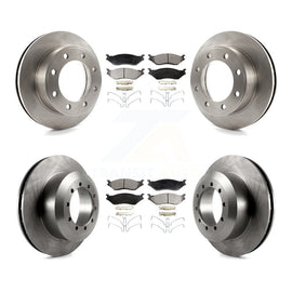 Front Rear Disc Brake Rotors And Ceramic Pad Kit For Ford F-450 Super Duty F-550
