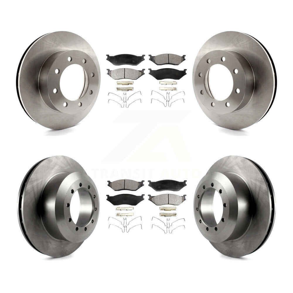 Front Rear Brake Rotor And Ceramic Pad Kit For Ford E-550 Super Duty F-450 F-550