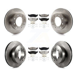 Front Rear Brake Rotor And Ceramic Pad Kit For Ford E-550 Super Duty F-450 F-550