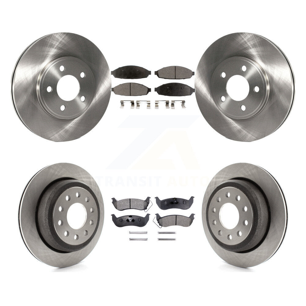 [Front+Rear] 2003-2011 Lincoln Town Car Sedan Premium OE Brake Rotors & Ceramic Pads Kit For Max Braking