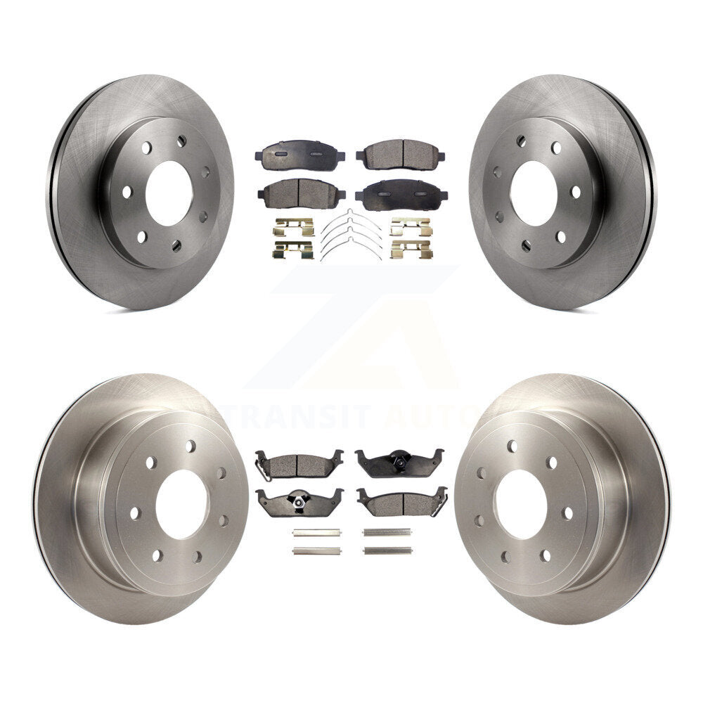 Front Rear Disc Brake Rotor & Ceramic Pad Kit For Ford F-150 Lincoln Mark LT 4WD