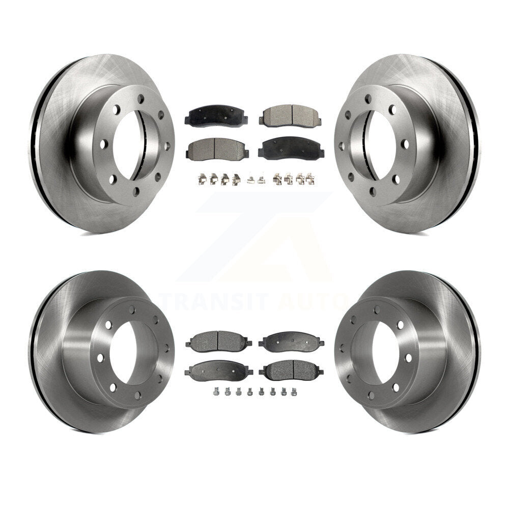 Front Rear Disc Brake Rotors And Ceramic Pad Kit For Ford F-250 Super Duty F-350