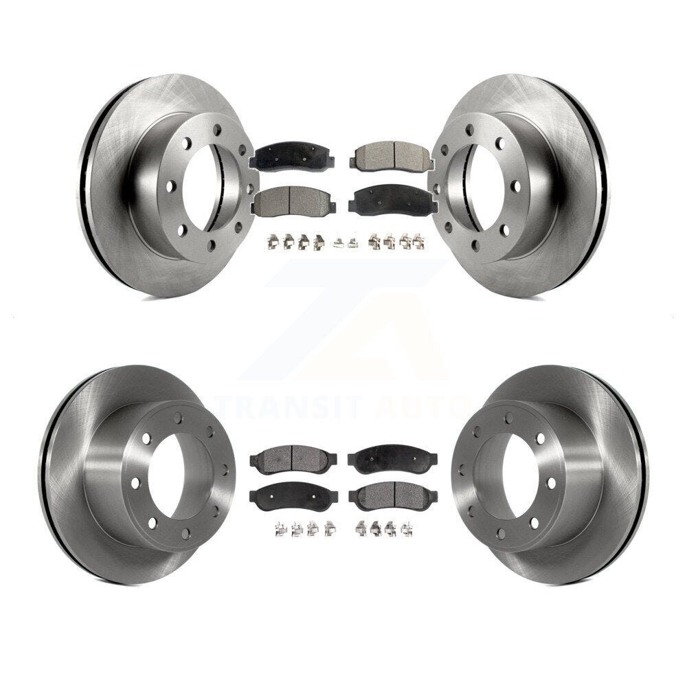 [Front+Rear] 2008-2009 Ford F-250 Super Duty 4WD Premium OE Brake Rotors & Ceramic Pads Kit For Max Braking