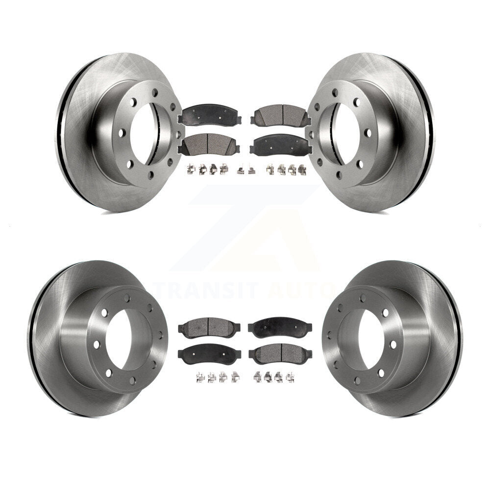 Front Rear Disc Brake Rotors Ceramic Pad Kit For Ford F-250 Super Duty F-350 4WD