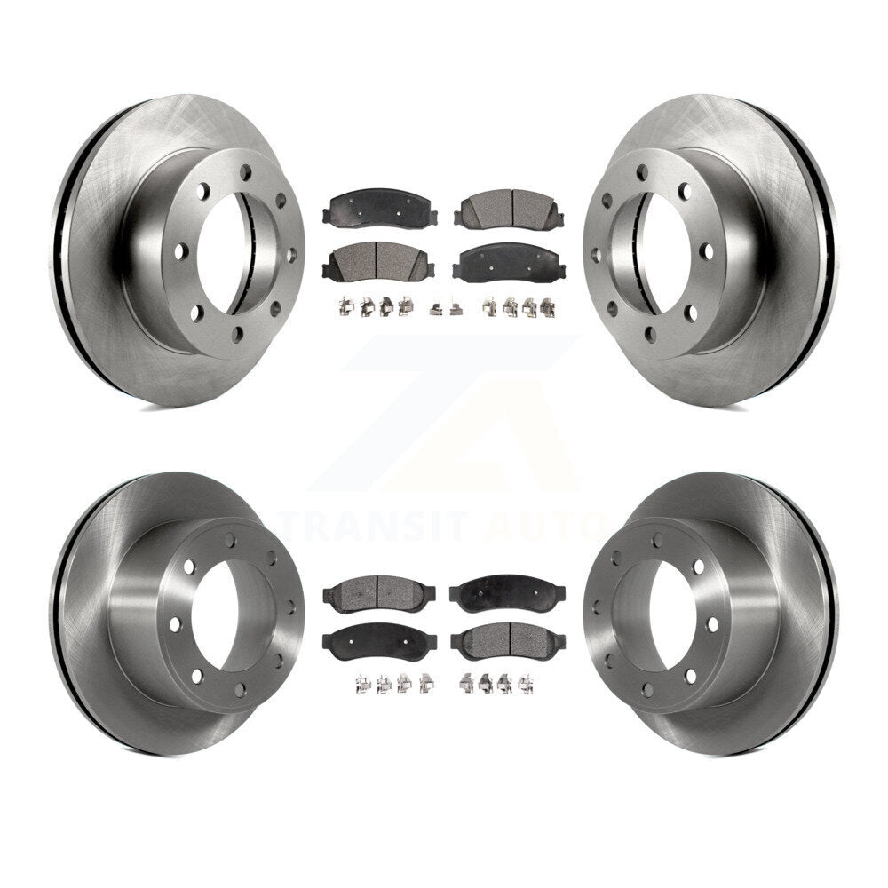 Front Rear Disc Brake Rotors Ceramic Pad Kit For Ford F-250 Super Duty F-350 4WD