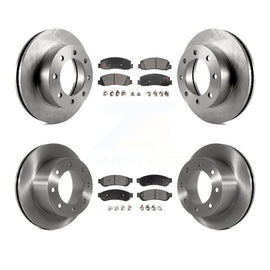 Front Rear Disc Brake Rotors Ceramic Pad Kit For Ford F-250 Super Duty F-350 4WD